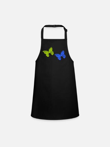 Butterfly 2 - Children's Apron - black - Front