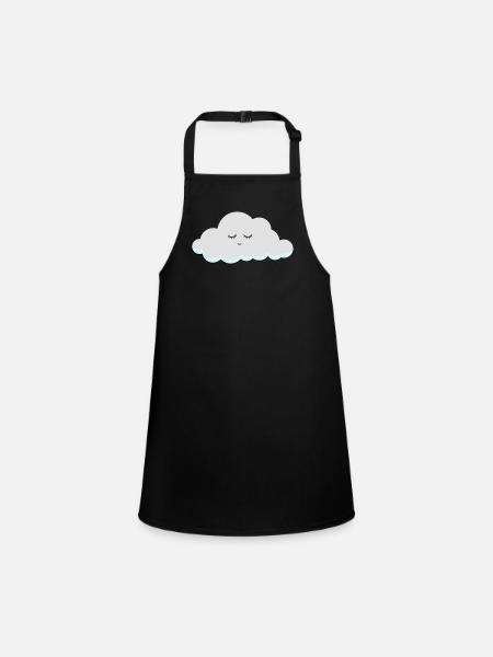 Schlaf Wolke mit Wimpern - Schürze für Kinder - Schwarz - Vorne
