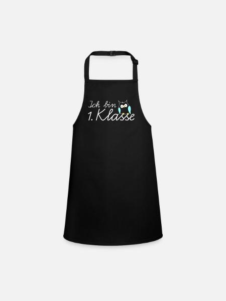 School enrollment I am 1st grade owl - Children's Apron - black - Front