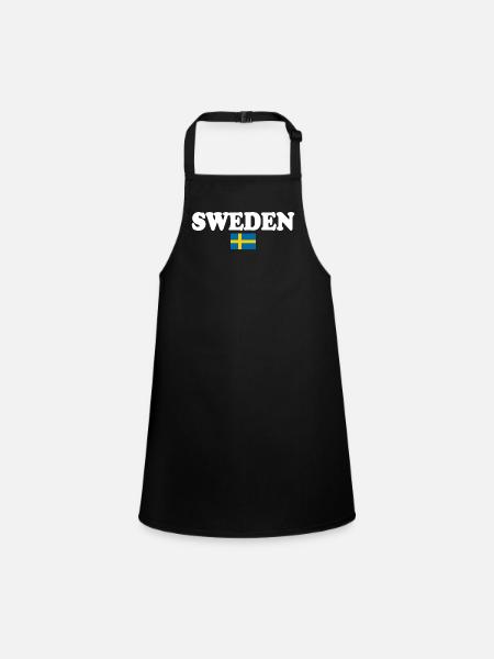 Schweden - Schürze für Kinder - Schwarz - Vorne