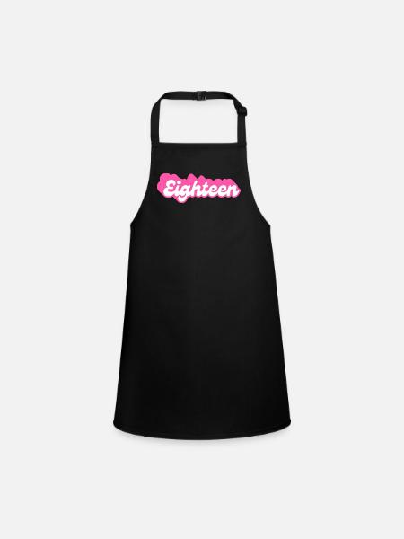 Eighteen birthday - 18th birthday retro pink - Children's Apron - black - Front