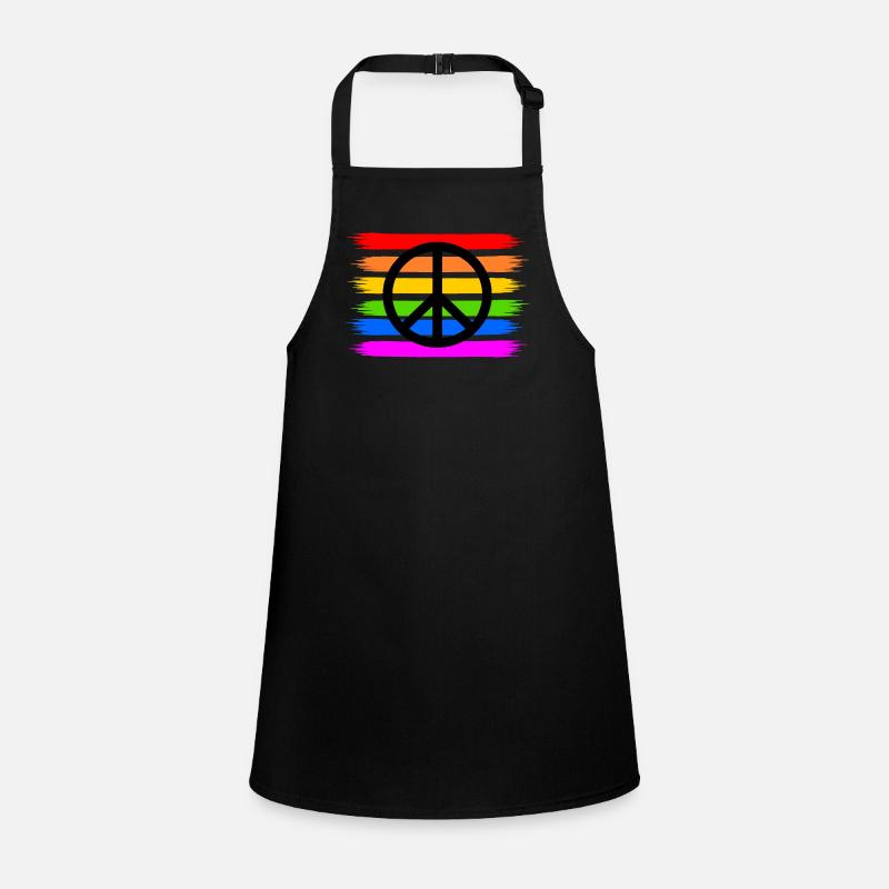 Peace zeichen auf LGBT Regenbogen flagge Schürze für Kinder