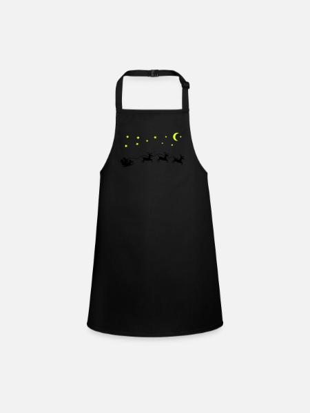 weihnachtsmann weihnachten schlitten - Schürze für Kinder - Schwarz - Vorne