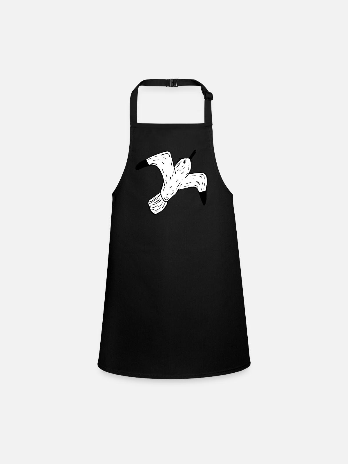 mouette - Tablier Enfant - noir - Devant