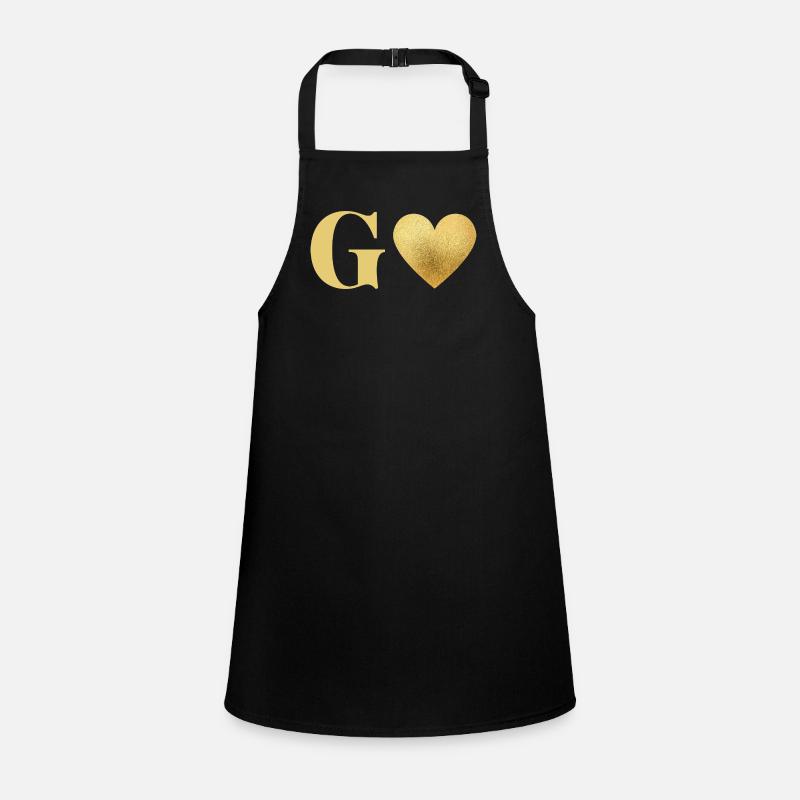Letter g golden heart Children's Apron