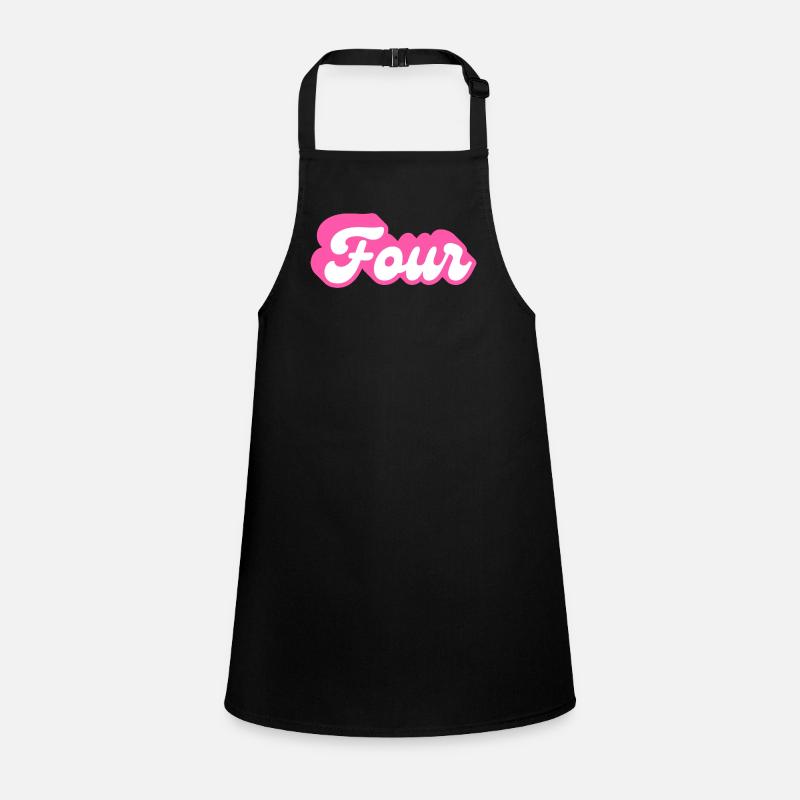 Five birthday - 4e anniversaire rétro rose Tablier Enfant