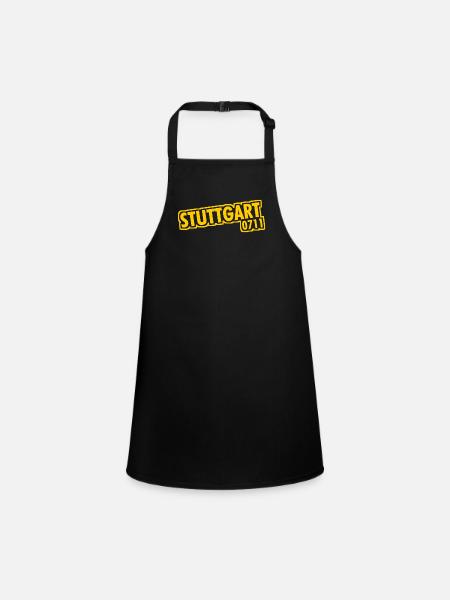 Stuttgart - 0711 - Area Code - Baden-Württemberg - Children's Apron - black - Front
