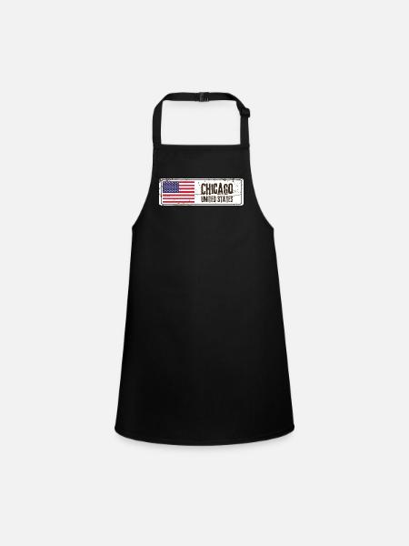 Chicago United States Flag - Children's Apron - black - Front
