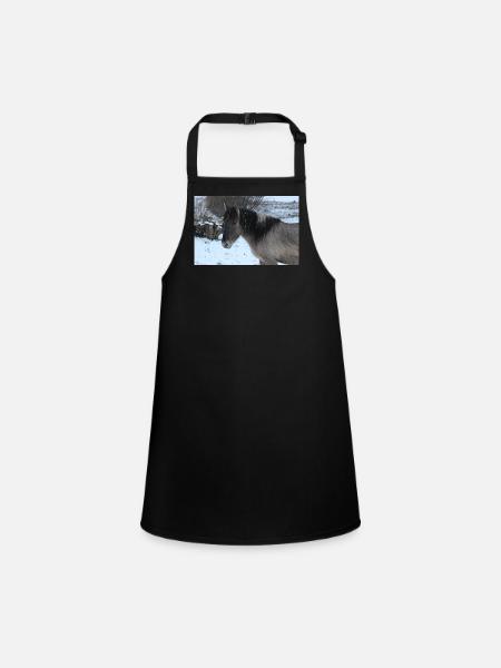 Horse Horse Poster - Children's Apron - black - Front