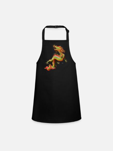 Dragon chinois - Tablier Enfant - noir - Devant