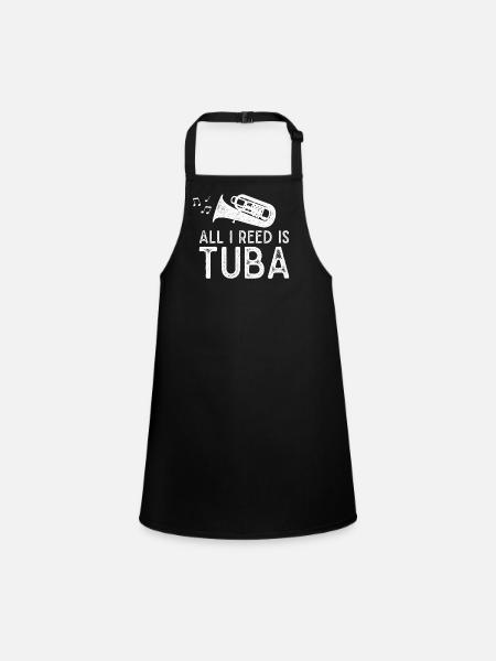 Tuba Tuba Brass Instrument Music Brass Band - Children's Apron - black - Front