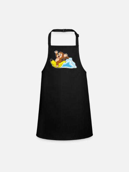 Monkey Banana - Children's Apron - black - Front
