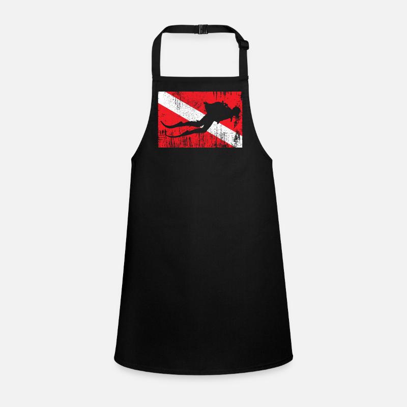 Silhouette de ski grunge sur drapeau diagonal Tablier Enfant