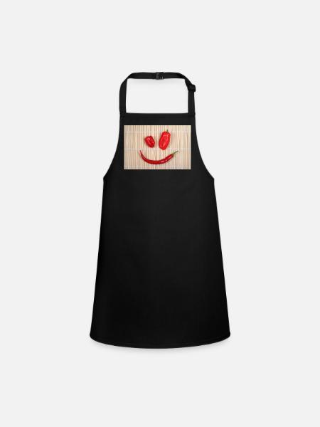 SPICY Smiley - Schürze für Kinder - Schwarz - Vorne