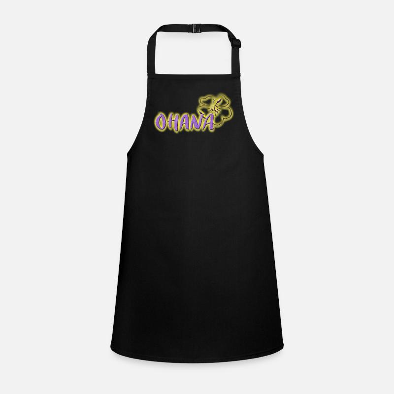Ohana Fleurs d’hibiscus Logo violet fluo Tablier Enfant