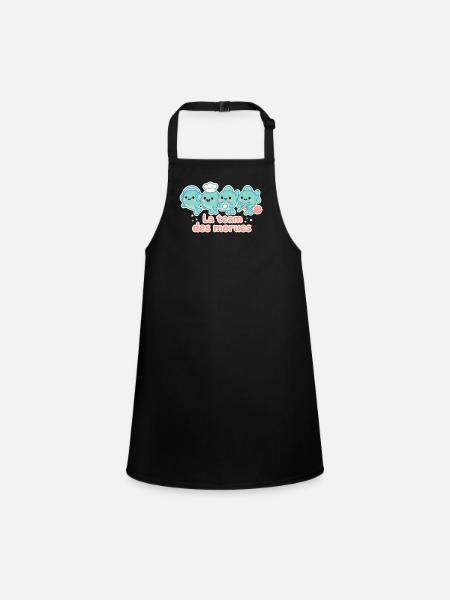 The team of cod nautical mascots - Children's Apron - black - Front