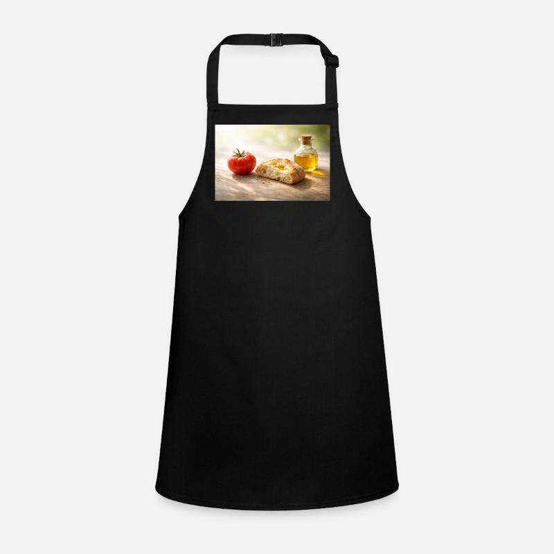 Tomato. Bread. Oil. Children's Apron
