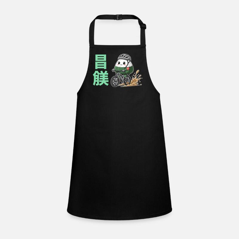 Kawaii Onigiri Radfahrer-Schlammspritzer Schürze für Kinder