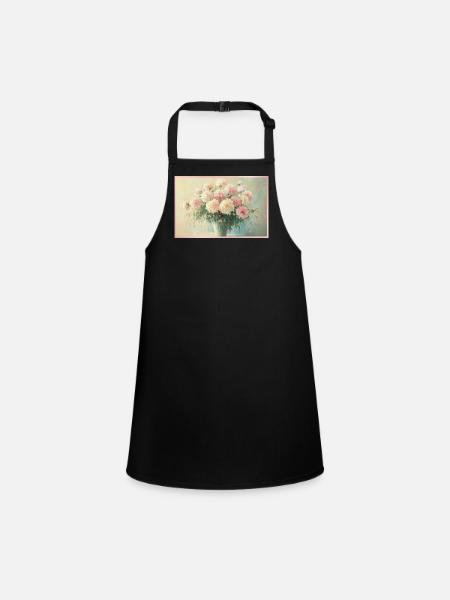 Bouquet floral pastel délicat - Tablier Enfant - noir - Devant