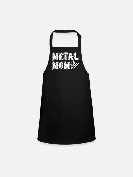 Metal Mom Gift Mom Heavy Metal Rock - Schürze für Kinder - Schwarz - Vorne