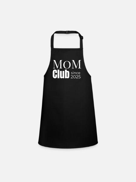 Mom Club – officially joined in 2025 - Children's Apron - black - Front