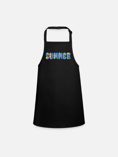 Summer - sun - holiday - good mood - Children's Apron - black - Front