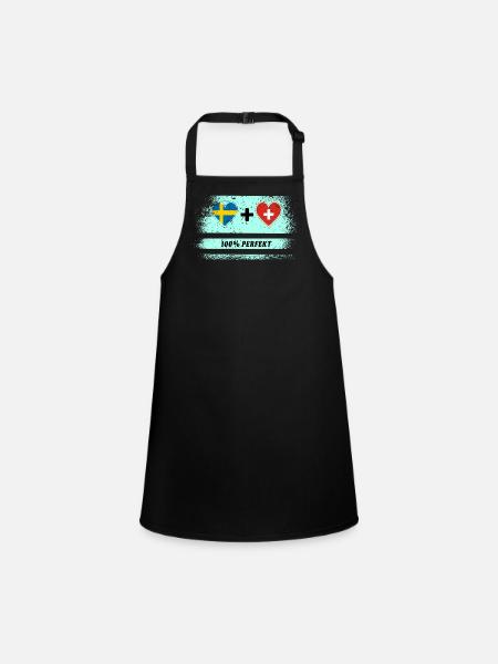 Suisse & Suède 100% Parfait / Cadeau - Tablier Enfant - noir - Devant