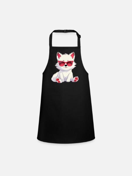 Koll the White Wolf - Children's Apron - black - Front