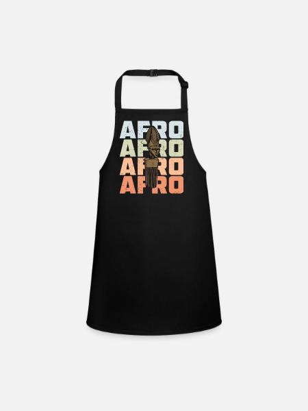 Frisur Kultur Afrika Afro Geschichte Afrikanische - Schürze für Kinder - Schwarz - Vorne