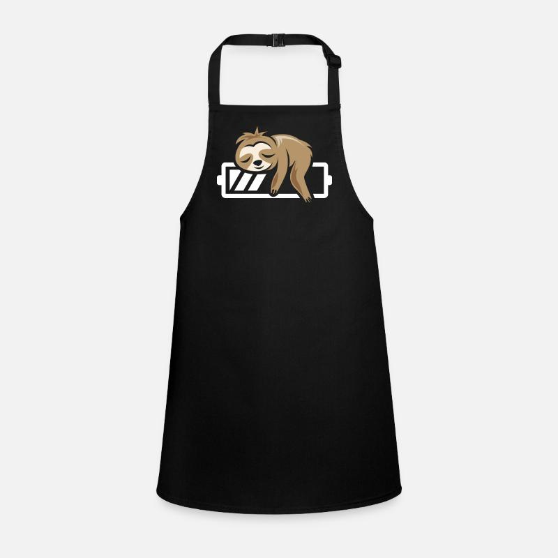 Sloth funny sleeping battery loading icon Children's Apron