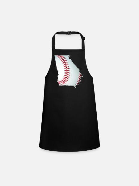Géorgie (États-Unis) | Vrai baseball | Carte - Tablier Enfant - noir - Devant