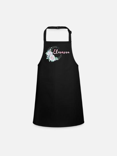 For Eleonore - Children's Apron - black - Front