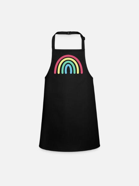 Regenbogen - Schürze für Kinder - Schwarz