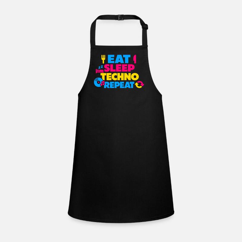 Eat Sleep Techno Repeat Color Explosion Children's Apron