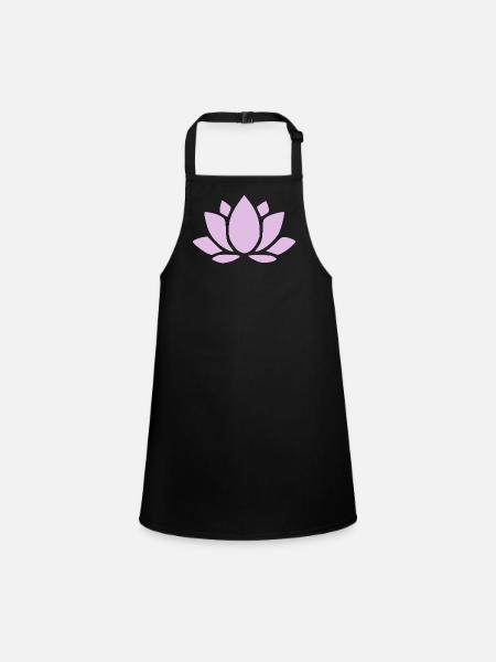 Fleur de lotus Fleur de lotus Fleur de lotus Fleur de violette Fleur de yoga - Tablier Enfant - noir - Devant