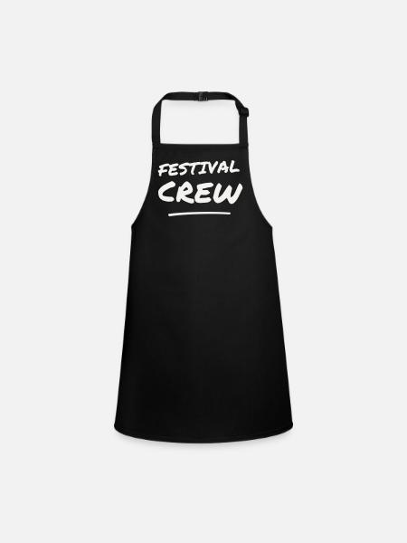 Festival Crew Brush Lettering Team Staff Event - Children's Apron - black - Front
