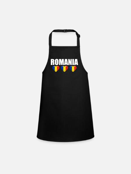 Roumanie Drapeau Roumain Roumanie Roumanie - Tablier Enfant - noir - Devant