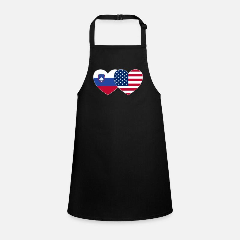 Slovenia USA Flag Heart Children's Apron