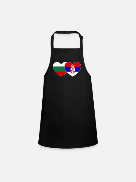 Bulgarie Serbie Drapeau Cœur - Tablier Enfant - noir - Devant