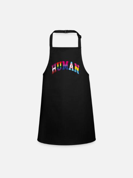 Human Rainbow Flag - Children's Apron - black - Front