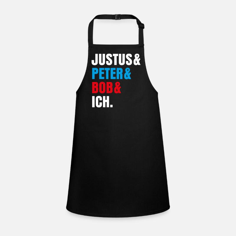 Die Drei ??? Justus& Peter& Bob& Ich - Schürze für Kinder - Schwarz