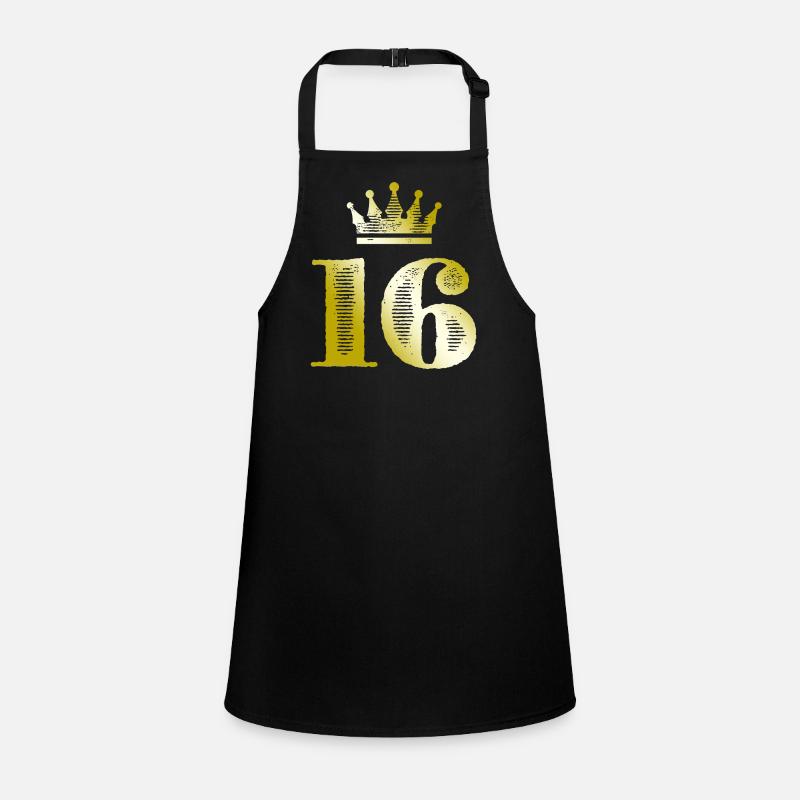 16 Number Crown Gold Children's Apron