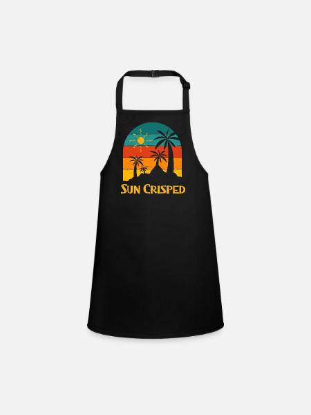Sun Crisped Beach Summer Ocean Tropical Holiday - Children's Apron - black - Front