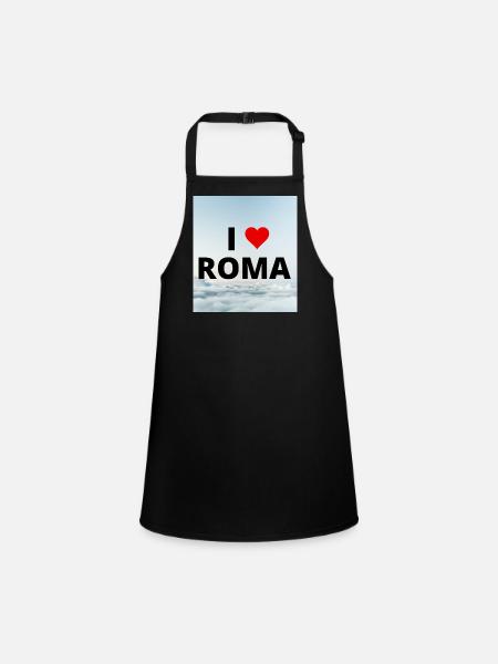 ICH LIEBE ROMA - Schürze für Kinder - Schwarz - Vorne