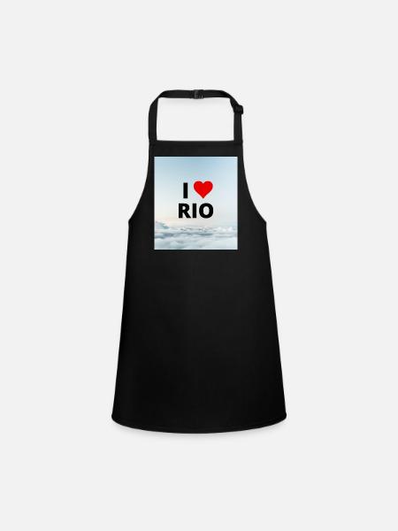 ICH LIEBE RIO - Schürze für Kinder - Schwarz - Vorne