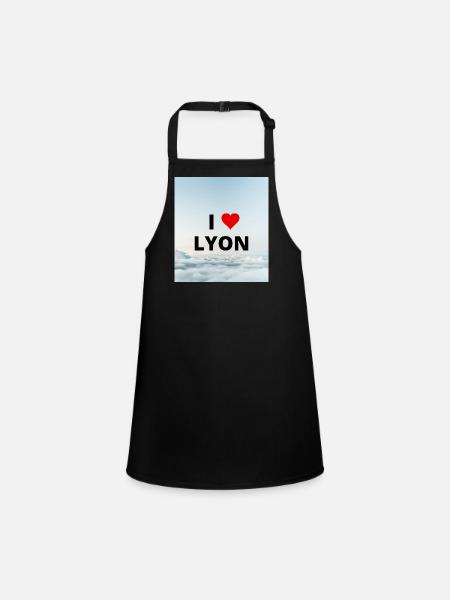 ICH LIEBE LYON - Schürze für Kinder - Schwarz - Vorne