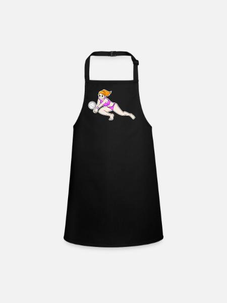 Volleyball Sports Girls - Children's Apron - black - Front