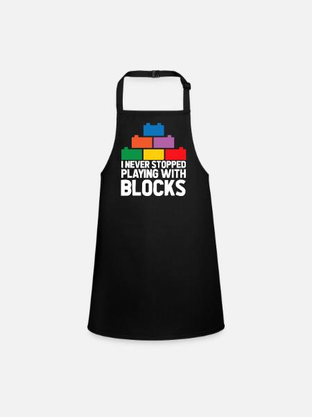 Brick Builder Toys Blocks Clamping Blocks Bricks - Children's Apron - black - Front