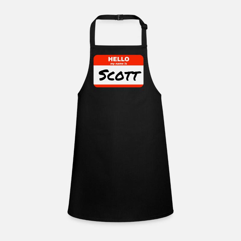 Hello My Name Is Scott Label Name Tag Children's Apron