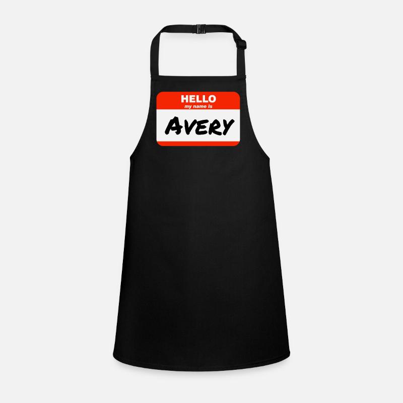 Hello My Name Is Avery Etikett Namensschild Schürze für Kinder